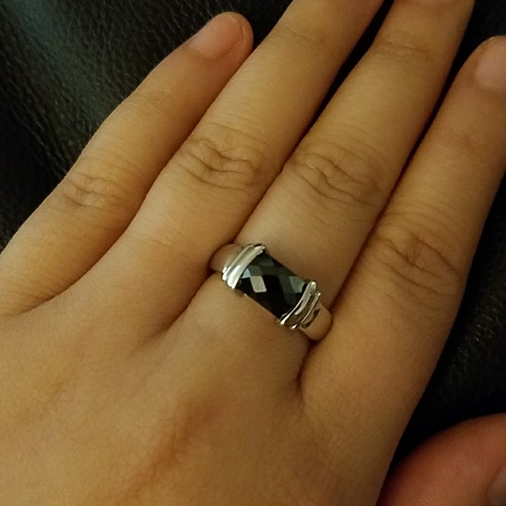 Sterling Silver Onxy Ring Size 6